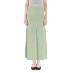 Hearts And Star Dot Green Full Length Maxi Skirt by snowwhitegirl