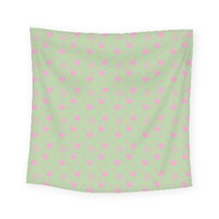 Hearts And Star Dot Green Square Tapestry (small) by snowwhitegirl