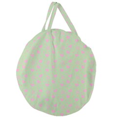 Hearts And Star Dot Green Giant Round Zipper Tote by snowwhitegirl