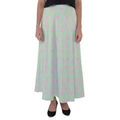 Hearts And Star Dot Green Flared Maxi Skirt by snowwhitegirl