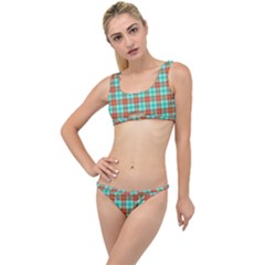 Aqua Orange Plaid The Little Details Bikini Set