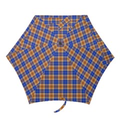 Orange Blue Plaid Mini Folding Umbrellas by snowwhitegirl