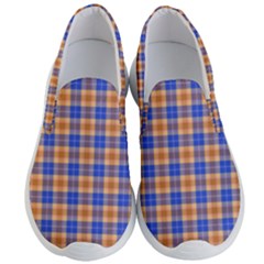 Orange Blue Plaid Men s Lightweight Slip Ons by snowwhitegirl