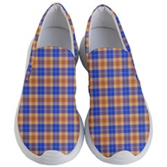 Orange Blue Plaid Women s Lightweight Slip Ons