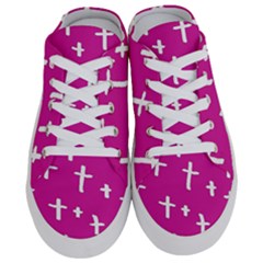 Pink White Cross Half Slippers by snowwhitegirl