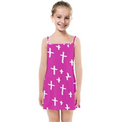 Pink White Cross Kids Summer Sun Dress