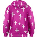 Pink White Cross Kids Zipper Hoodie Without Drawstring View2