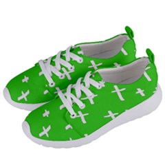 Green White Cross Women s Lightweight Sports Shoes by snowwhitegirl