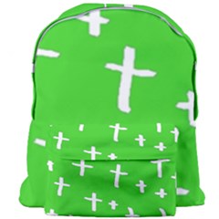 Green White Cross Giant Full Print Backpack by snowwhitegirl