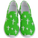 Green White Cross Men s Lightweight Slip Ons View1