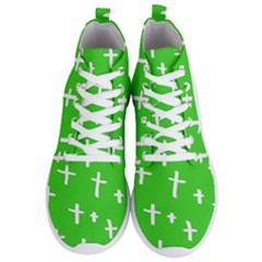 Green White Cross Men s Lightweight High Top Sneakers