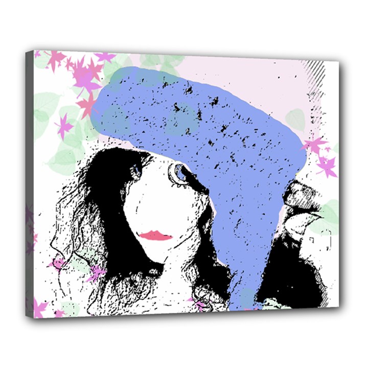 Girl With Hat Canvas 20  x 16 