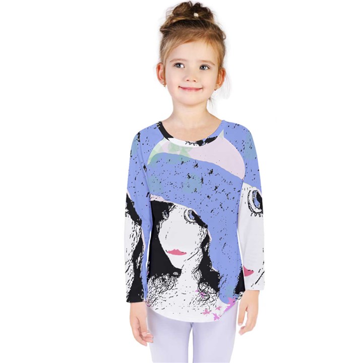 Girl With Hat Kids  Long Sleeve Tee