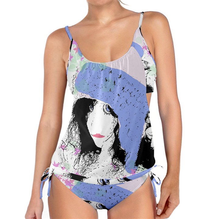 Girl With Hat Tankini Set