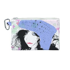 Girl With Hat Canvas Cosmetic Bag (medium) by snowwhitegirl