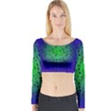 Blue Music Green Moon Long Sleeve Crop Top View1