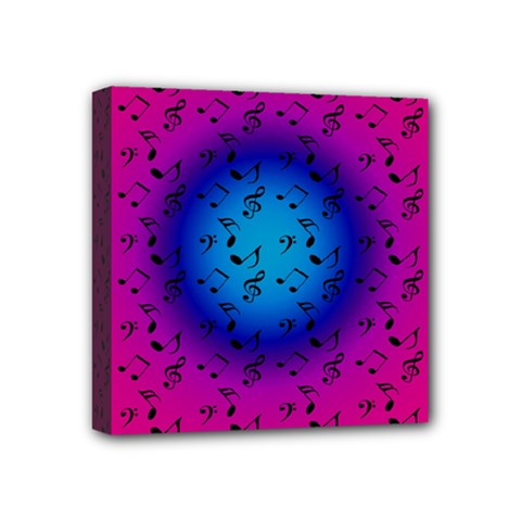 Pink Music Blue  Moon Mini Canvas 4  X 4  by snowwhitegirl