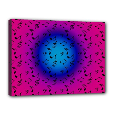 Pink Music Blue  Moon Canvas 16  X 12  by snowwhitegirl