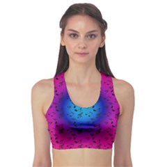 Pink Music Blue  Moon Sports Bra by snowwhitegirl