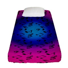 Pink Music Blue  Moon Fitted Sheet (single Size) by snowwhitegirl