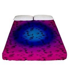 Pink Music Blue  Moon Fitted Sheet (california King Size) by snowwhitegirl