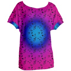 Pink Music Blue  Moon Women s Oversized Tee by snowwhitegirl