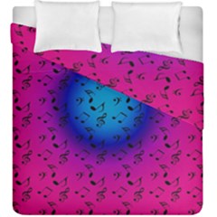 Pink Music Blue  Moon Duvet Cover Double Side (king Size) by snowwhitegirl