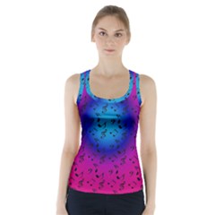 Pink Music Blue  Moon Racer Back Sports Top by snowwhitegirl