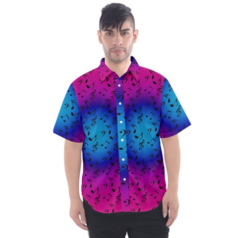 Pink Music Blue  Moon Men s Short Sleeve Shirt by snowwhitegirl