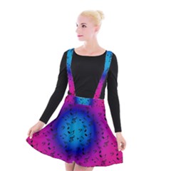 Pink Music Blue  Moon Suspender Skater Skirt by snowwhitegirl