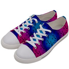 Pink Music Blue  Moon Women s Low Top Canvas Sneakers by snowwhitegirl