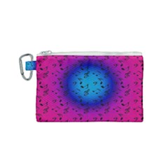 Pink Music Blue  Moon Canvas Cosmetic Bag (small)