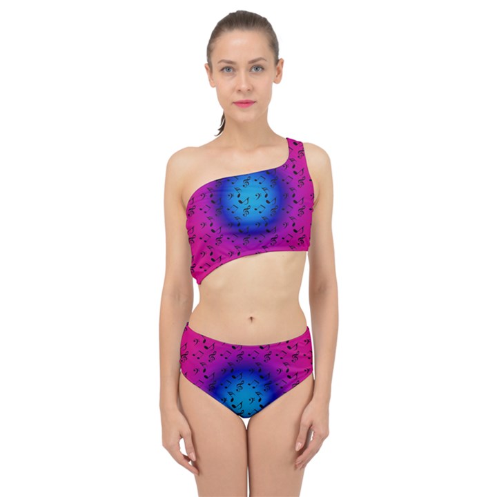 Pink Music Blue  Moon Spliced Up Two Piece Swimsuit