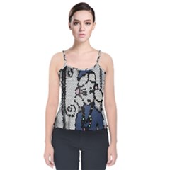 Pixie Girl Stained Glass Velvet Spaghetti Strap Top