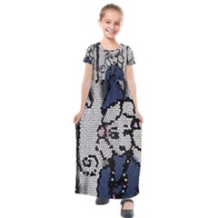 Pixie Girl Stained Glass Kids  Short Sleeve Maxi Dress by snowwhitegirl