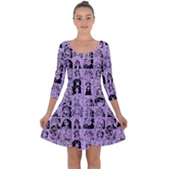 Lilac Yearbok Quarter Sleeve Skater Dress by snowwhitegirl