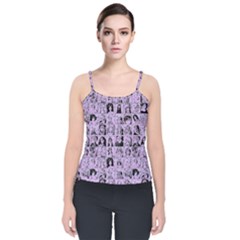 Lilac Yearbok Velvet Spaghetti Strap Top