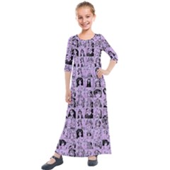 Lilac Yearbok Kids  Quarter Sleeve Maxi Dress by snowwhitegirl