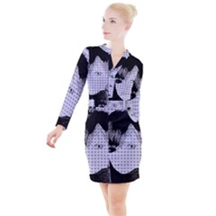 Heartwill Button Long Sleeve Dress