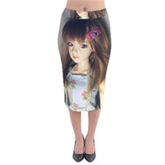 Mary Velvet Midi Pencil Skirt by snowwhitegirl