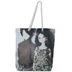 Dolls Stained  Glass Full Print Rope Handle Tote (large) by snowwhitegirl