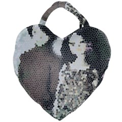 Dolls Stained  Glass Giant Heart Shaped Tote by snowwhitegirl