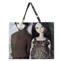 Dolls In The Grass Zipper Large Tote Bag by snowwhitegirl