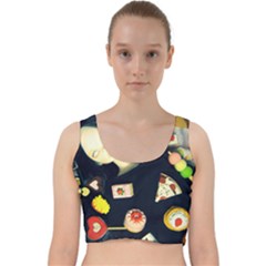 Food Velvet Racer Back Crop Top