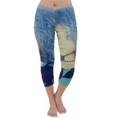 Blue Hair Boy Capri Winter Leggings  by snowwhitegirl