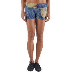 Blue Hair Boy Yoga Shorts by snowwhitegirl