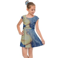 Blue Hair Boy Kids Cap Sleeve Dress