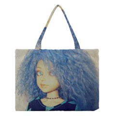 Blue Hair Boy Medium Tote Bag by snowwhitegirl