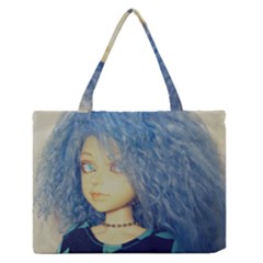 Blue Hair Boy Zipper Medium Tote Bag by snowwhitegirl