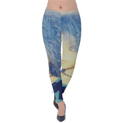 Blue Hair Boy Velvet Leggings by snowwhitegirl